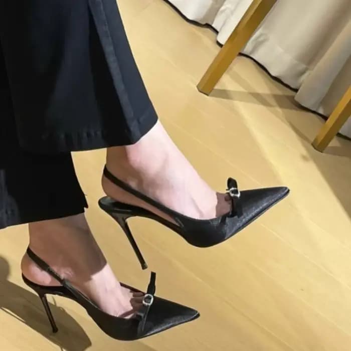 Sandales à bout pointu pour femmes, nouvelles sandales d'été à talons hauts avec nœud et sangle confortable, idéales pour un usage quotidien