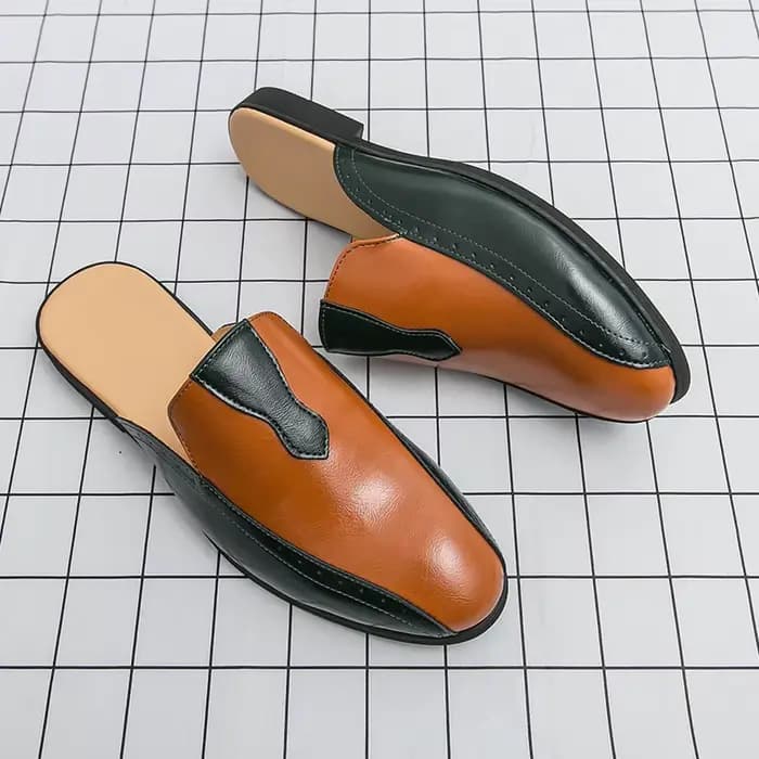 Mules de marque de luxe sandales d'été italiennes mocassins demi-chaussures mocassins en cuir chaussures pour hommes concepteur mâle diapositives pantoufles pour hommes