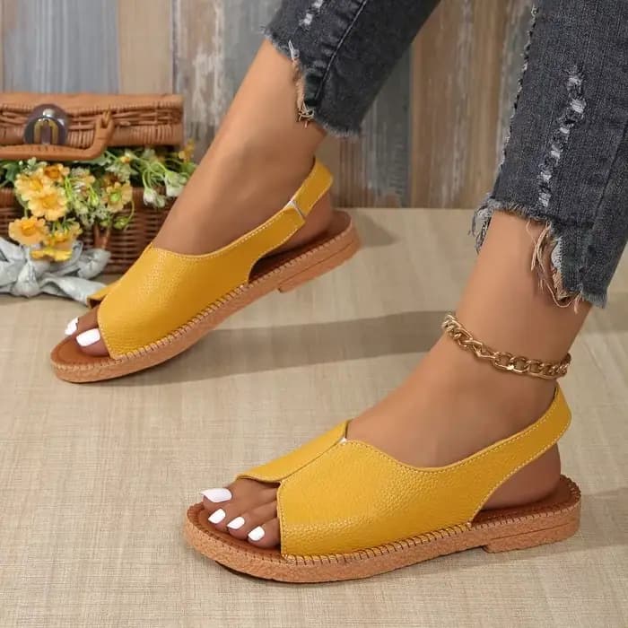 Sandales plates d'été pour femmes, chaussures d'extérieur confortables et ouvertes, nouvelle collection