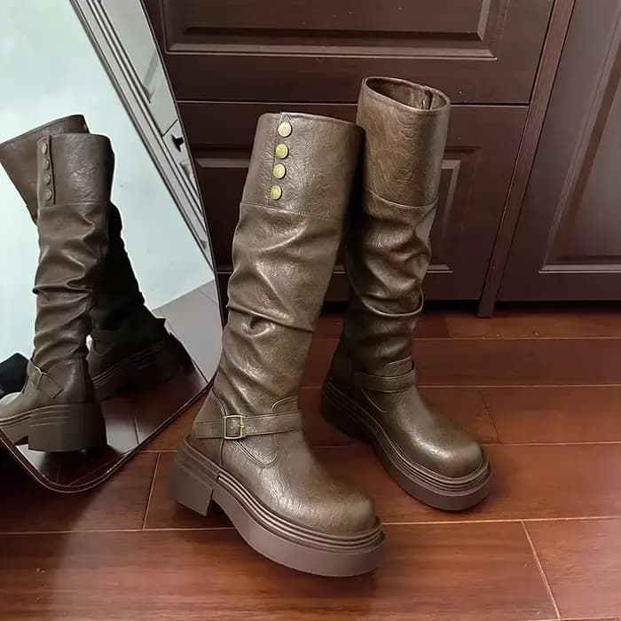 Bottes de Moto à Semelles Optiques pour Femme