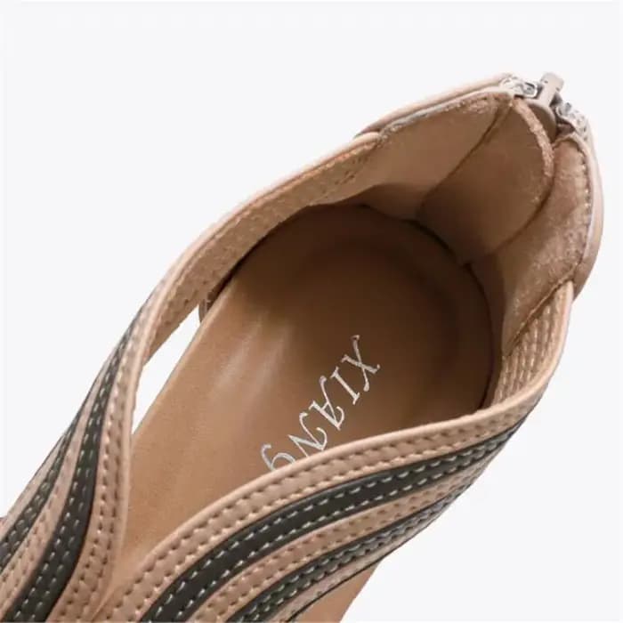 BEYARNE plate-forme talon compensé plate-forme sandales femmes été nouveau sac talon fermeture éclair chaussures romaines mode décontracté femmes sandales
