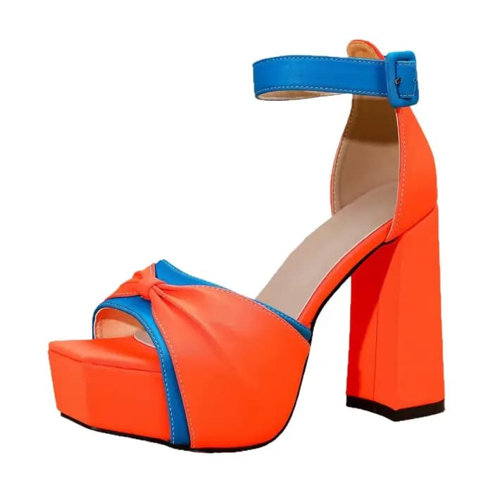 Sandales pour femmes 2026 Nouvelle collection été Tendance Polyvalentes Talon épais Confortables Imperméables Plateforme Talons hauts en cuir de porc double couche