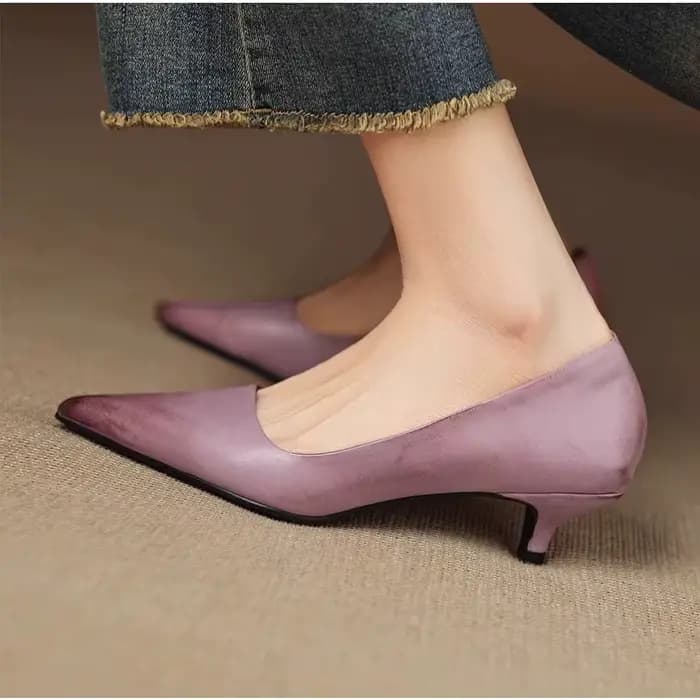 Escarpins roses à talons hauts et fins pour femmes