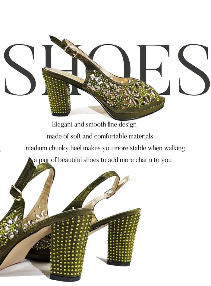 Nouvel ensemble chaussures et sac 2026 au design strass inspiré de l'Afrique