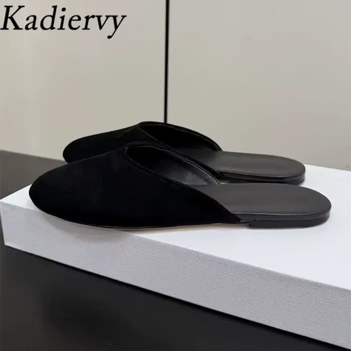 Mules en daim pour femme