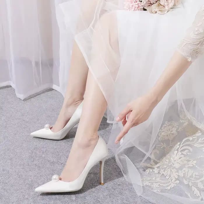 Chaussures de mariage à talons bas pour femmes