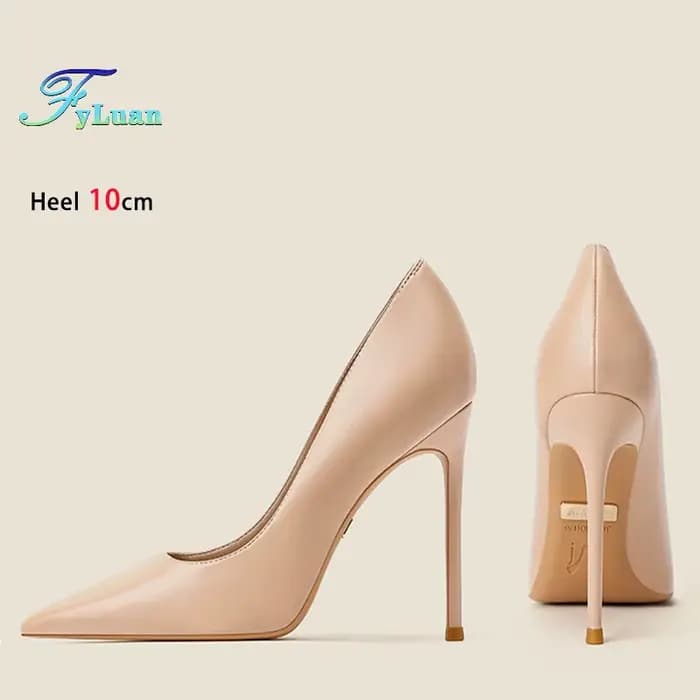 Haute qualité en peau de mouton talons hauts fête bureau mode pointu peu profond femmes chaussures 6 8 10CM Stiletto couleur nue femme pompes