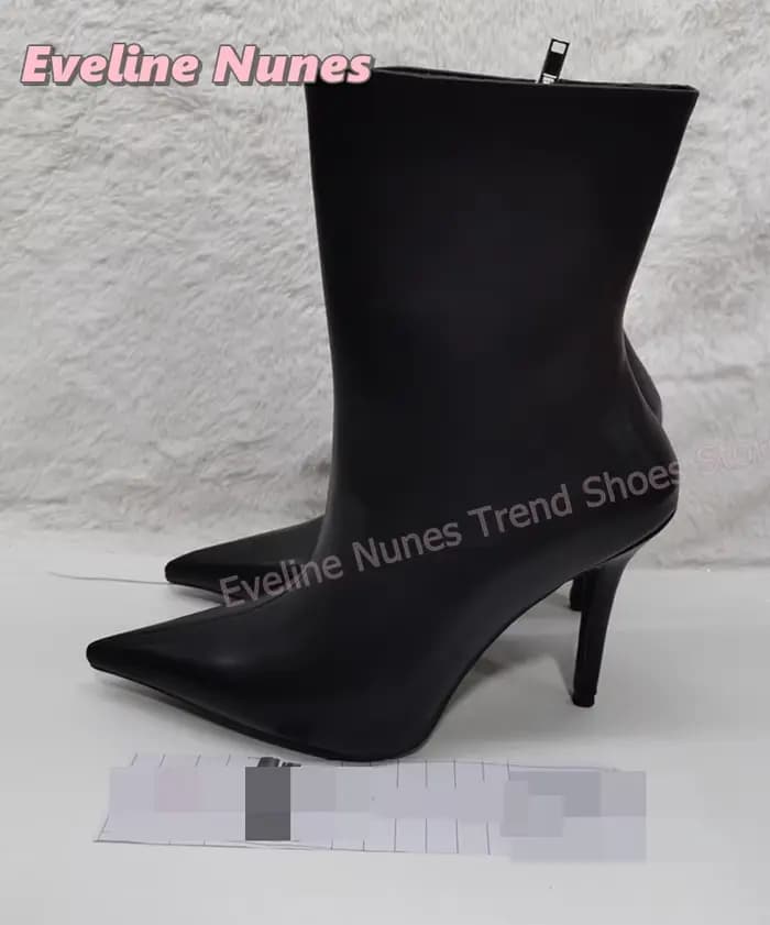 Bout pointu talons aiguilles bottes de chevalier fermeture éclair latérale solide grande taille Patchwork femmes bottes hautes élégant Style de rue automne