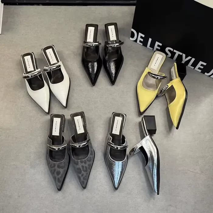 Mules d'été à bout couvert pour femmes
