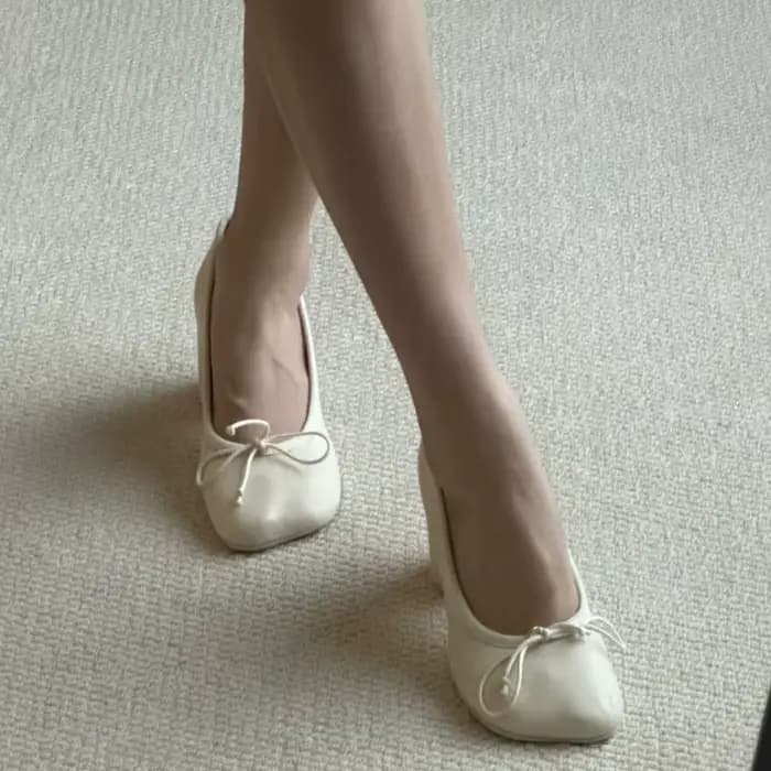 Chaussures Mary Jane à talons épais avec nœud papillon pour femmes