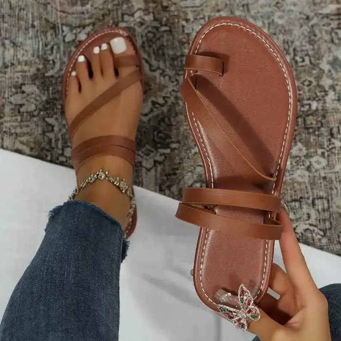 Sandales d'été à talons plats pour femmes