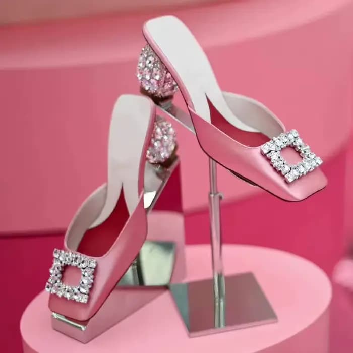 Mules carrées en biscuits pour femmes