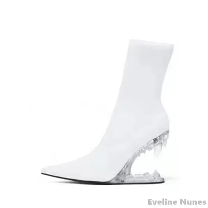 Bottes extensibles à talons en dents de tigre géantes en métal pour femmes