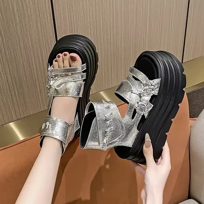 Sandales romaines d'été à talons épais pour femmes
