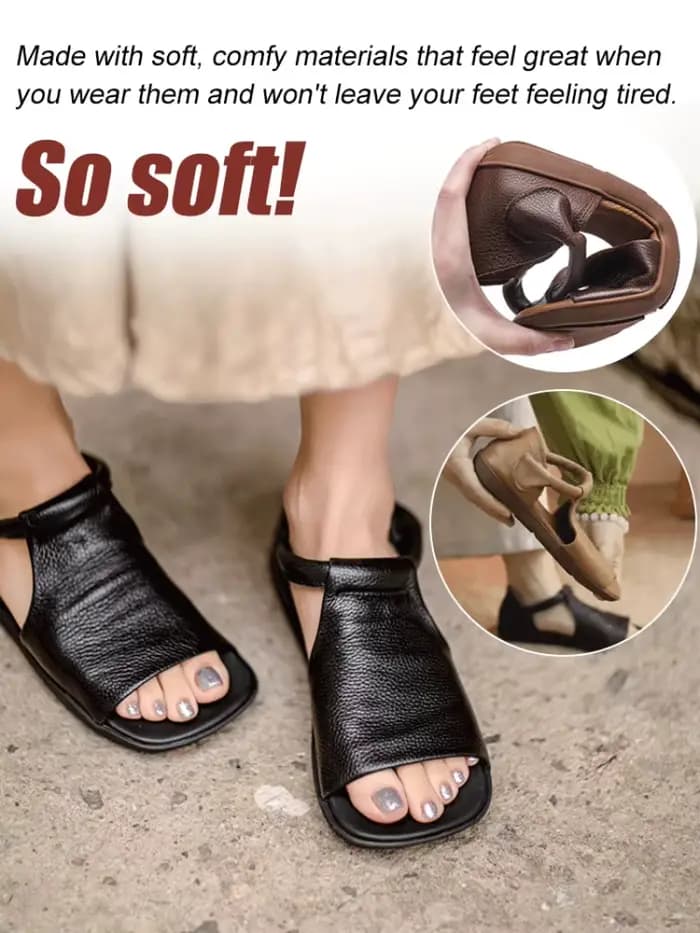 Sandales rétro plates d'été pour femmes – Style Vintage