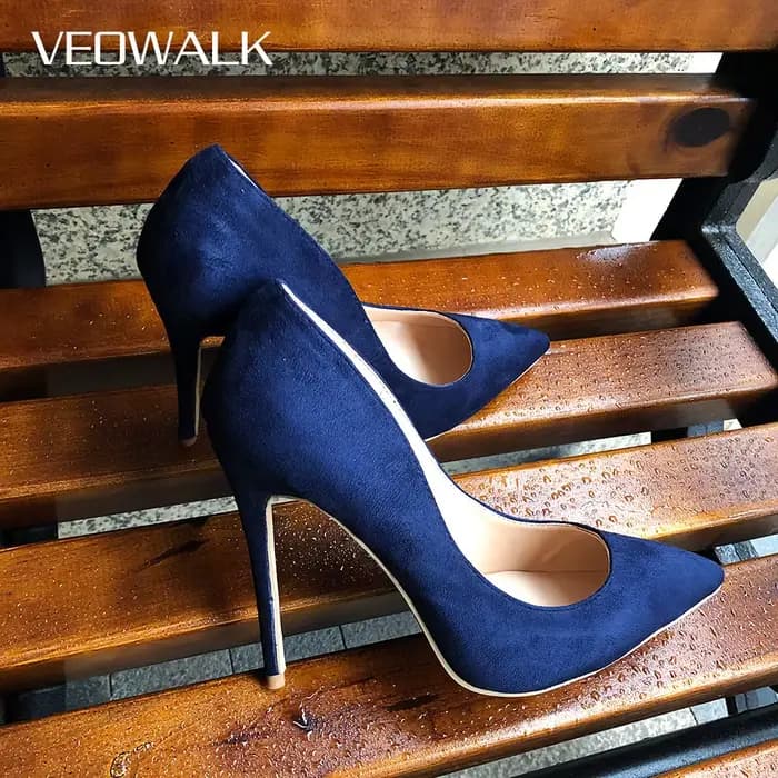 Veowalk-Escarpins à Talons Hauts en Daim Synthétique pour Femme