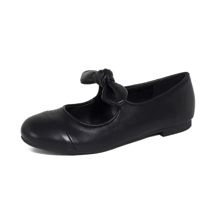 Chaussures plates femmes printemps été nœud épissage tête ronde en peau de mouton polyvalent réduction de l'âge bouche