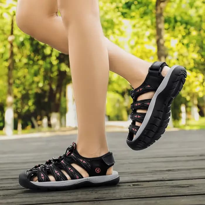 Sandales d'été en cuir véritable pour femmes