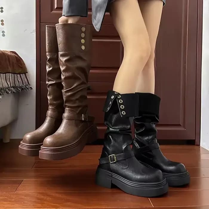 Bottes de Moto à Semelles Optiques pour Femme