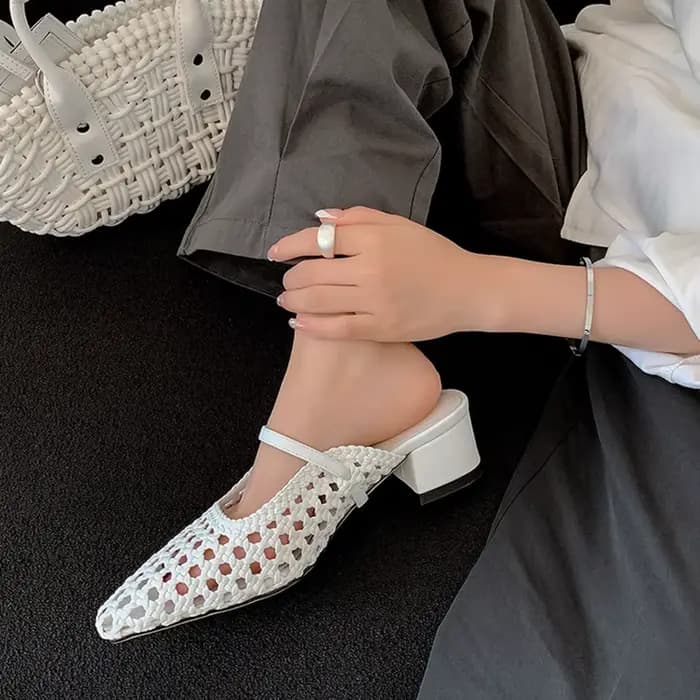 Mules d'été en tissu pour femmes