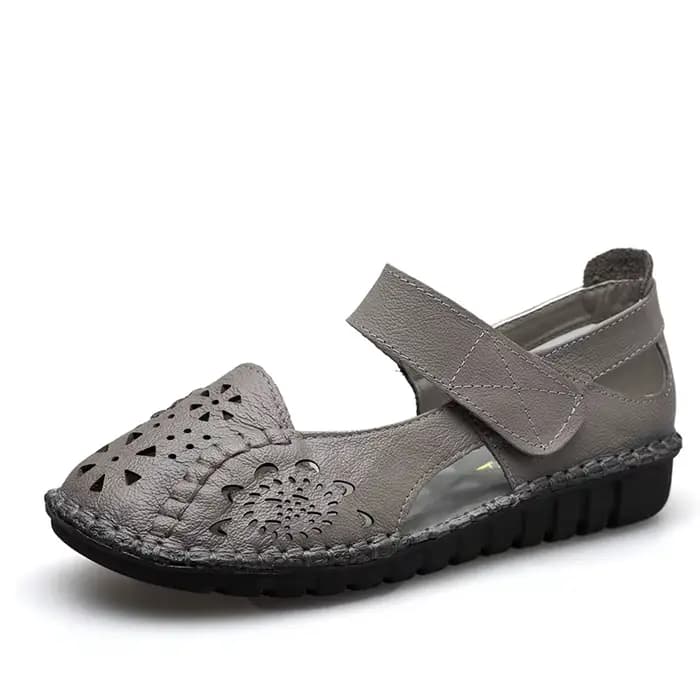 MUYANG MIE MIE en cuir véritable respirant doux sandales plates été femmes chaussures femme décontracté solide boucle