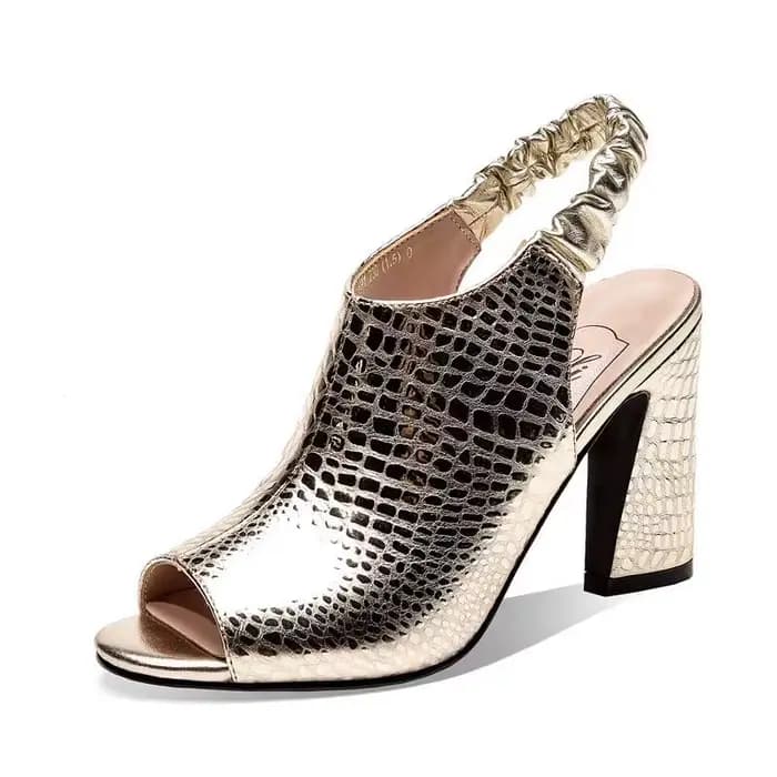 Sandales à talons hauts en cuir microfibre pour femmes