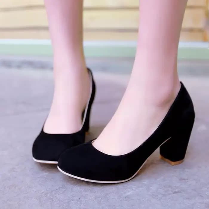 Femmes chaussures bloc talons hauts offre spéciale Zapatos Mujer Tacon 3 couleurs printemps automne pompes bout rond