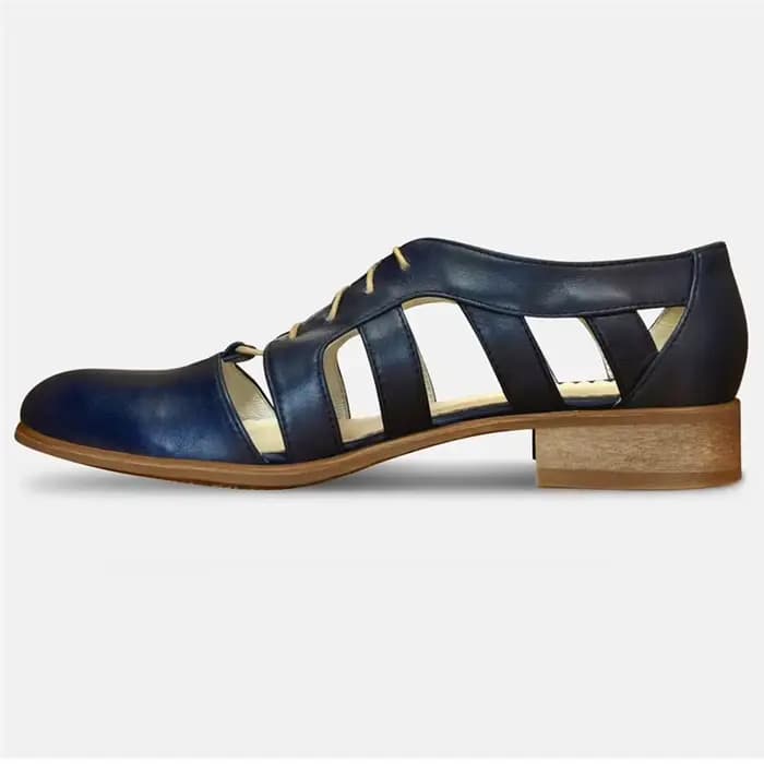 Oxfords-Sandales en cuir véritable pour femmes