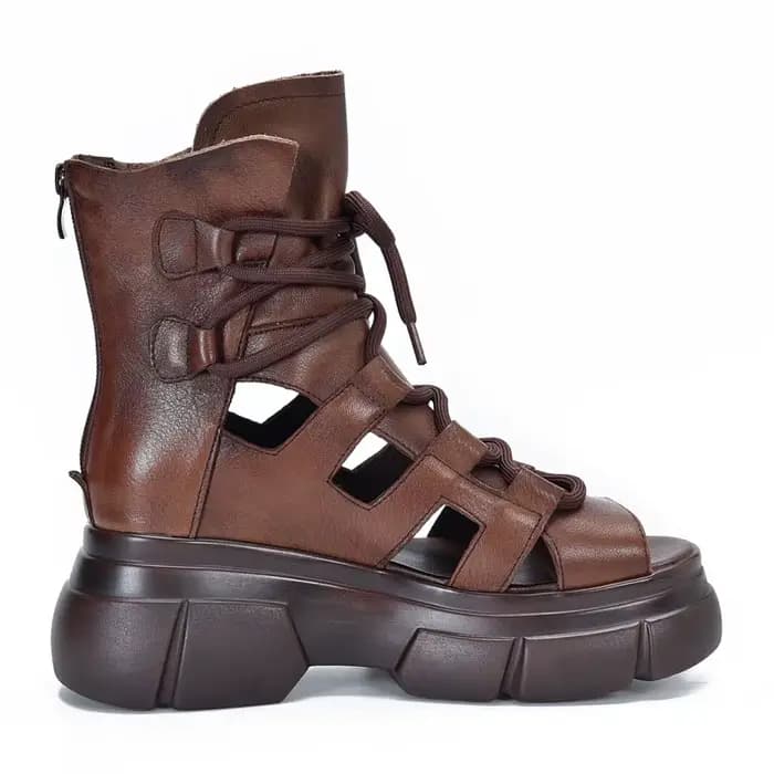 DRKANadvocate-Sandales rétro en cuir véritable pour femme
