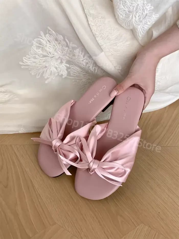 Sandales plates à nœud pour femmes