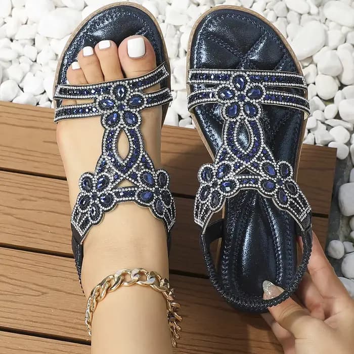 Femmes sandales plates strass