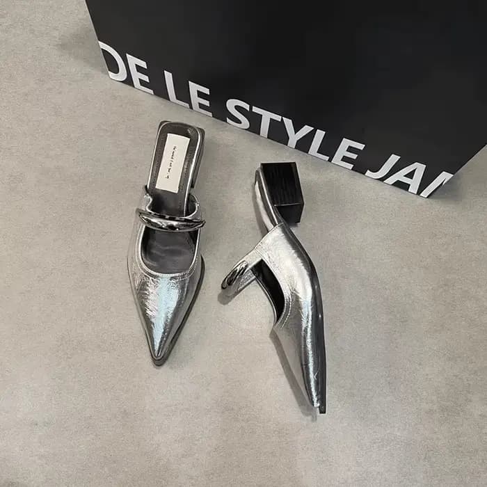 Mules d'été à bout couvert pour femmes