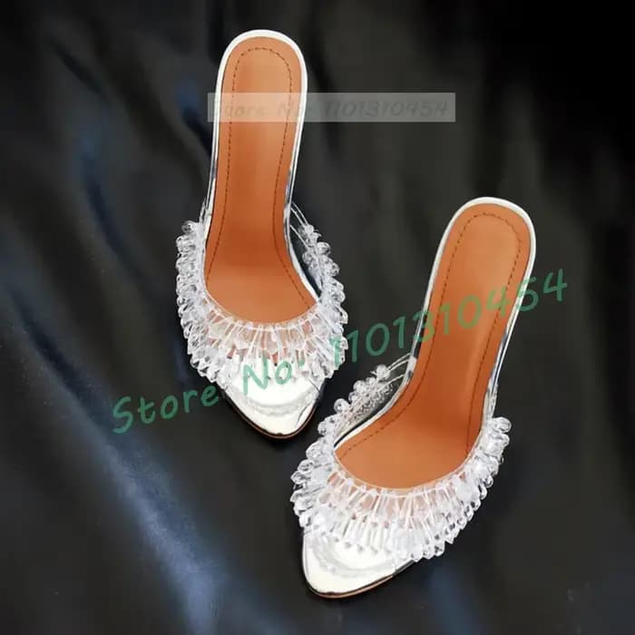 Mules Parka Ouvertes en Clip Transparent pour Femme