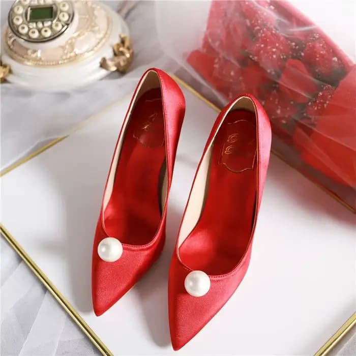 Chaussures de mariage à talons bas pour femmes