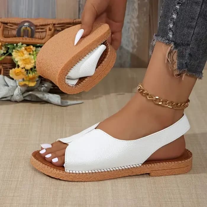Sandales plates d'été pour femmes, chaussures d'extérieur confortables et ouvertes, nouvelle collection