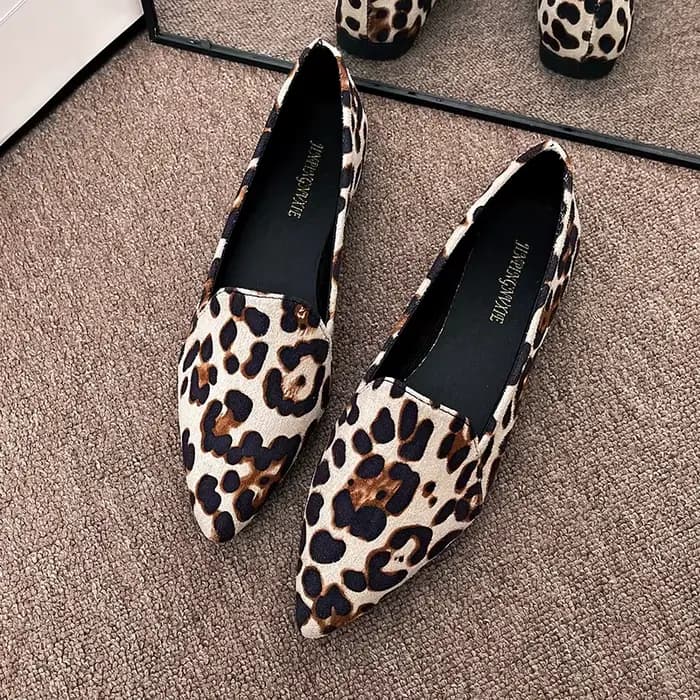 Nouvelle Collection 2026 – Escarpins Femme à Bout Pointu Imprimé Léopard