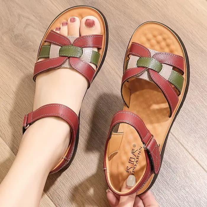 2025 été en cuir femmes sandales chaussures femme décontracté doux