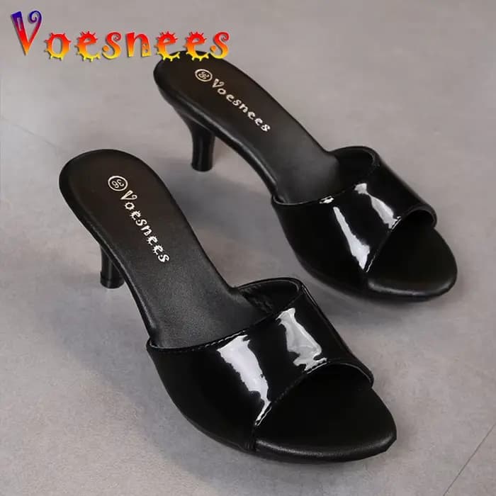 Mules à talons transparents pour femmes
