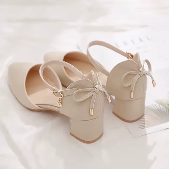 Vente flash ! Chaussures à talons hauts à fines brides style féerique - Nœud papillon avec boucle dorée, confortables et polyvalentes