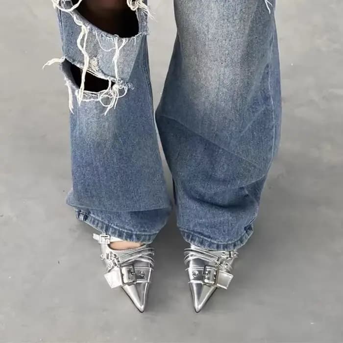 Mules à talons hauts à bout pointu pour femme