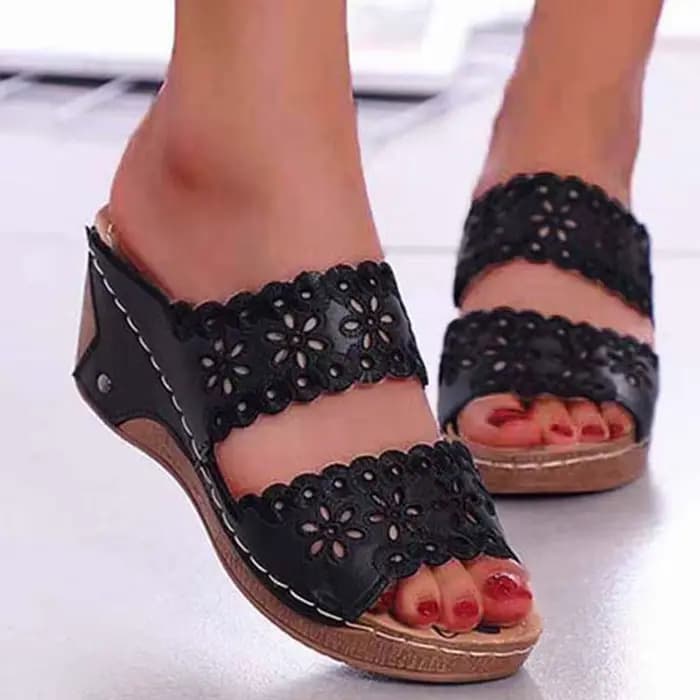 Sandales chaussures femmes été plate-forme chaussures femme sans lacet chaussures de marche coin femmes sandales rétro femme pantoufles chaussures femme