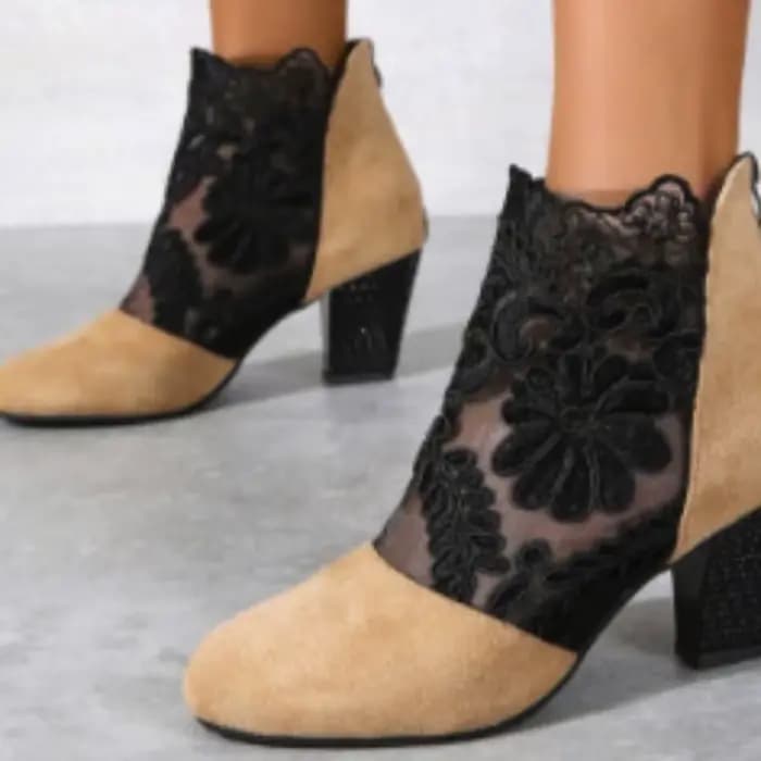 Chaussures à talons en dentelle pour femmes, sandales romaines à la mode, chaussures respirantes pour dames, escarpins élégants pour dames, nouvelle maille Sandalias De Tacón