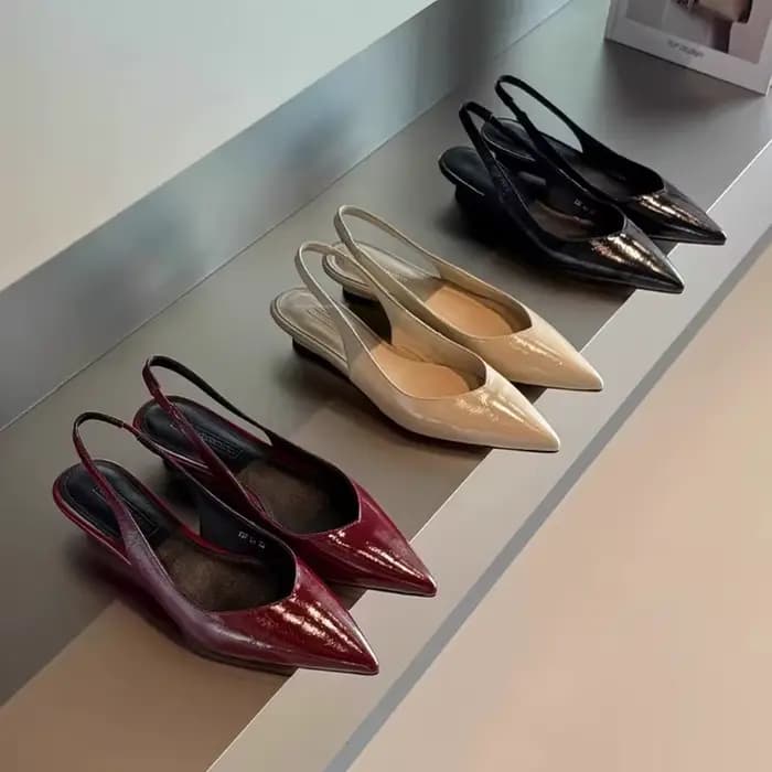 Nouvelles sandales Baotou françaises pour femmes 2026 – Nouvelle collection été, élégantes, à talon bas, bout pointu et décolleté
