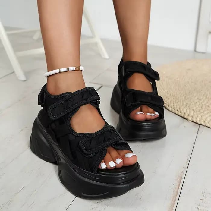 Sandales compensées blanches pour femme à plateforme
