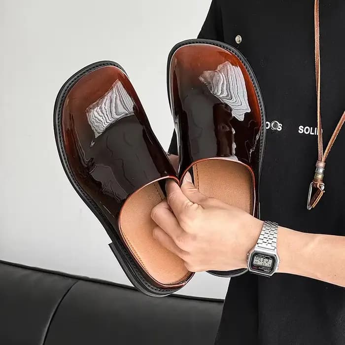 Style coréen à la mode rétro talon épais Mule pantoufles printemps été français soirée brise paresseux personne demi