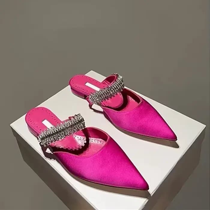 Chaussures à talons hauts et strass en satin pour femmes européennes et américaines