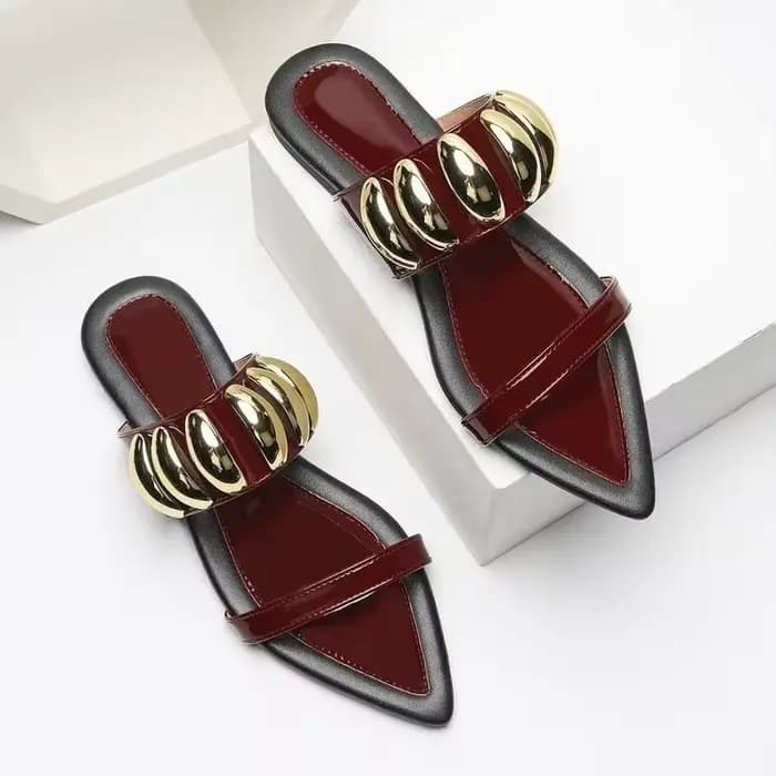 Mules confortables en peau de serpent à semelle plate pour femmes