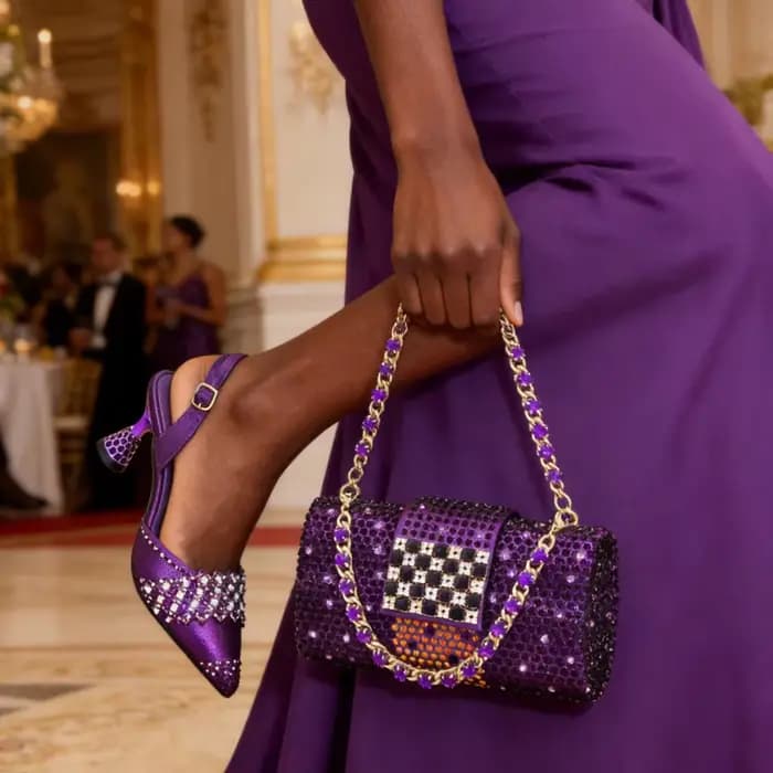 Ensemble de chaussures et sacs violets pour femmes