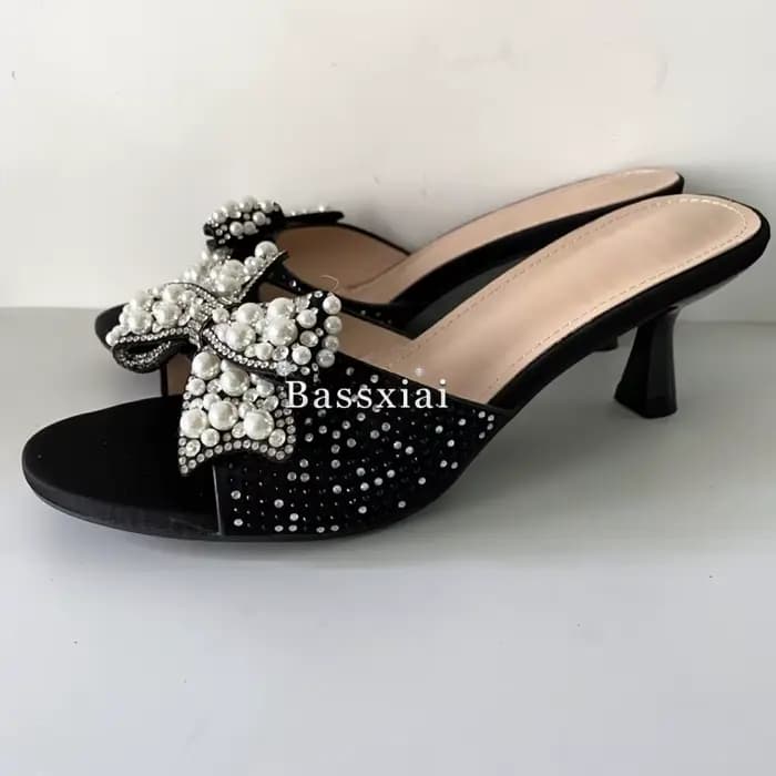 Sandales à fleurs ornées de cristaux pour femmes