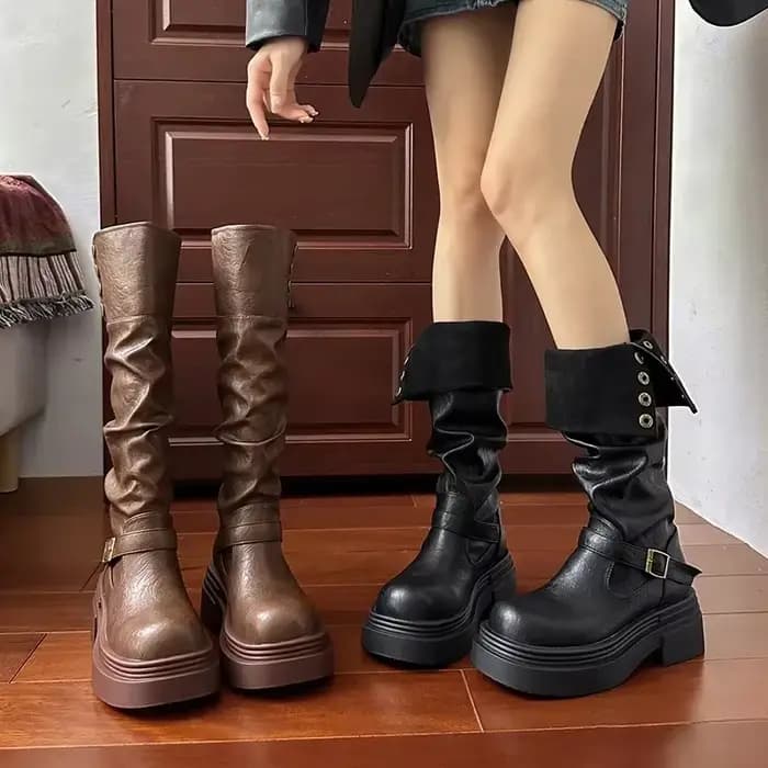 Bottes de Moto à Semelles Optiques pour Femme